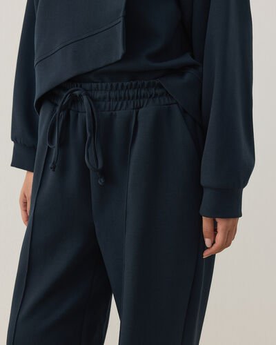 Premium Doubleface Straight Fit Nervürlü Eşofman Altı Lacivert - Aybikestil (1)