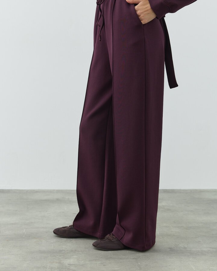 Premium Doubleface Straight Fit Nervürlü Eşofman Altı Mürdüm - Aybikestil (1)