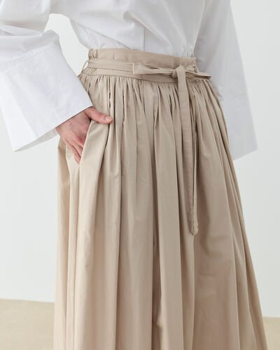 Premium Poplin Glory Büzgülü Balon Etek Bej - Aybikestil (1)