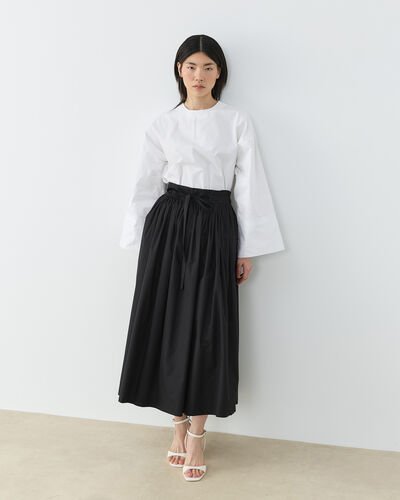 Premium Poplin Glory Büzgülü Balon Etek Siyah - Aybikestil (1)