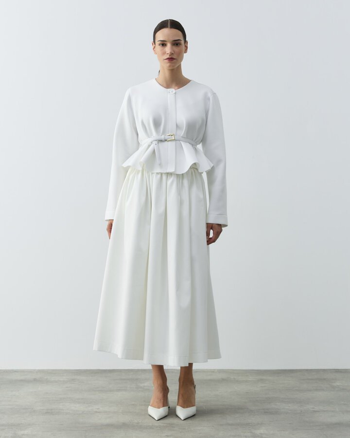 Puf Kısa Crop Volanlı Ceket Beyaz - Aybikestil (1)