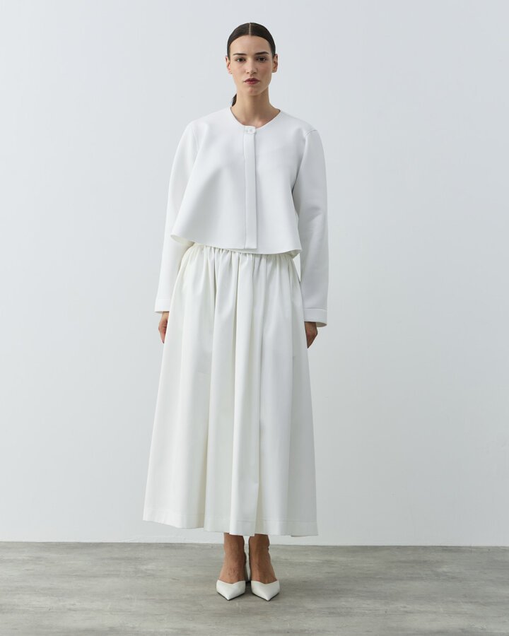 Puf Kısa Crop Volanlı Ceket Beyaz - Aybikestil (1)