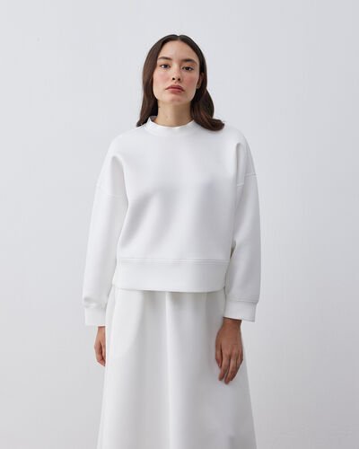 Puf Oversize Mini Sweat Beyaz 