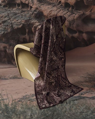 Viskon Şal Burgundy Ethnic 
