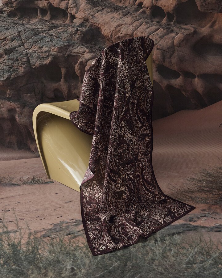 Viskon Şal Burgundy Ethnic