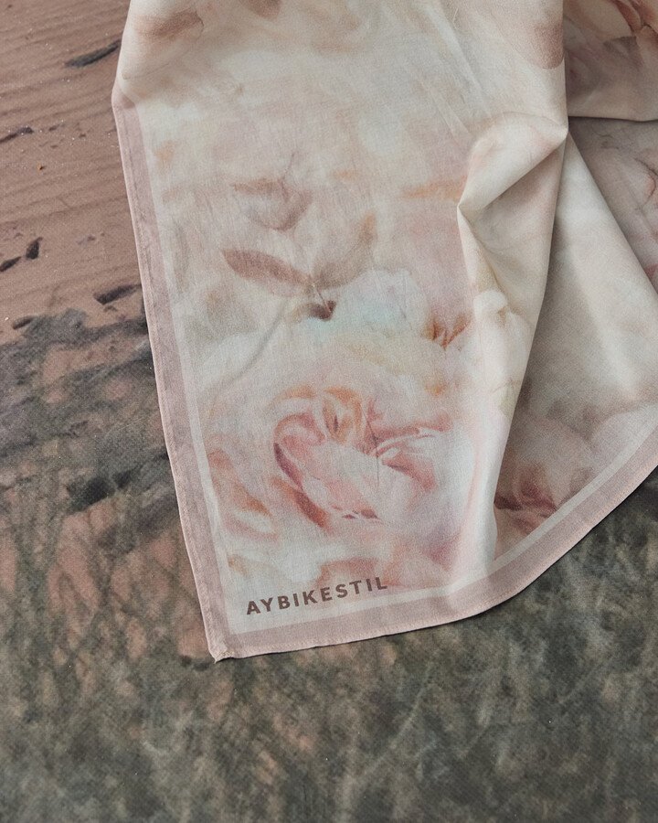 Viskon Şal Pale Rose