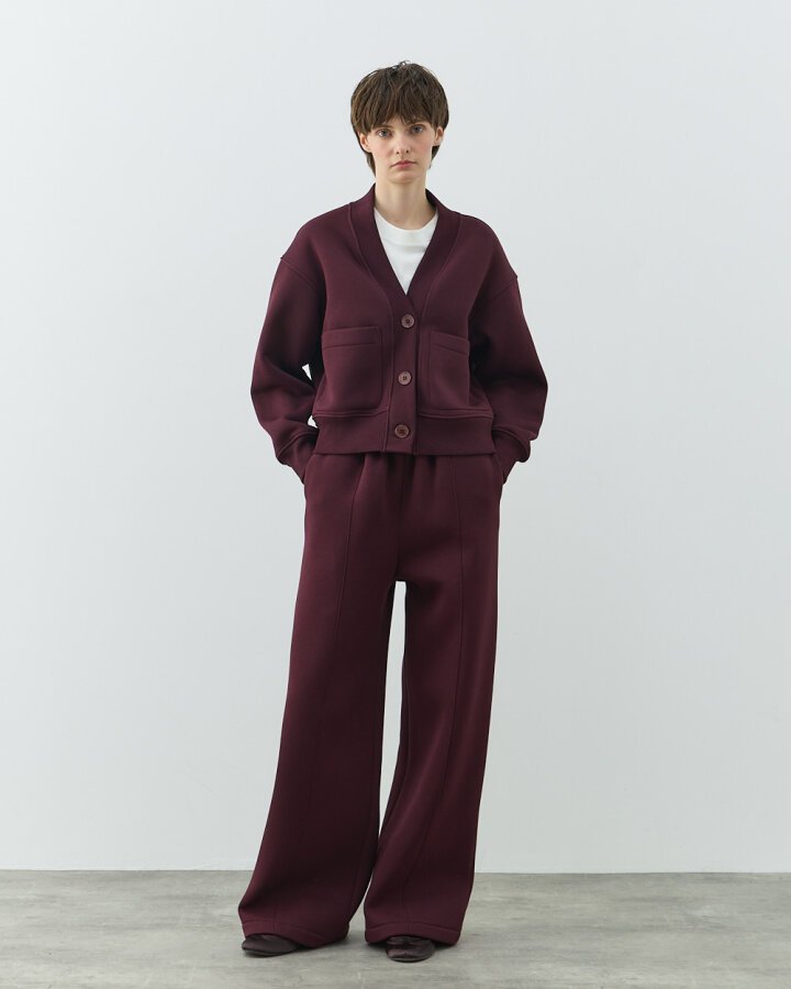 Şardonlu Üç İplik Cepli Hırka Bordo - Aybikestil (1)