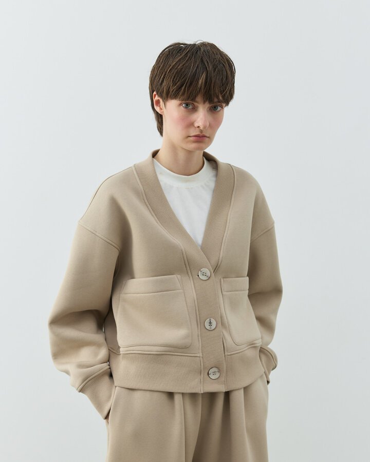 Şardonlu Üç İplik Cepli Hırka Taş - Aybikestil (1)