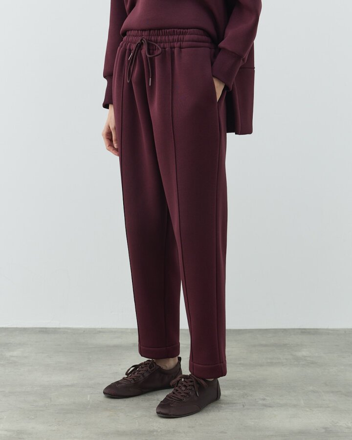 Şardonlu Üç İplik Lastikli Havuç Eşofman Altı Bordo - Aybikestil (1)