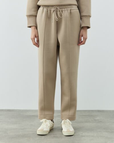 Şardonlu Üç İplik Lastikli Havuç Eşofman Altı Taş - Aybikestil (1)