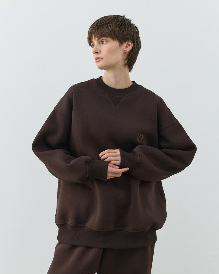 Şardonlu Üç İplik Must Have Sweat Acı Kahve - (1)