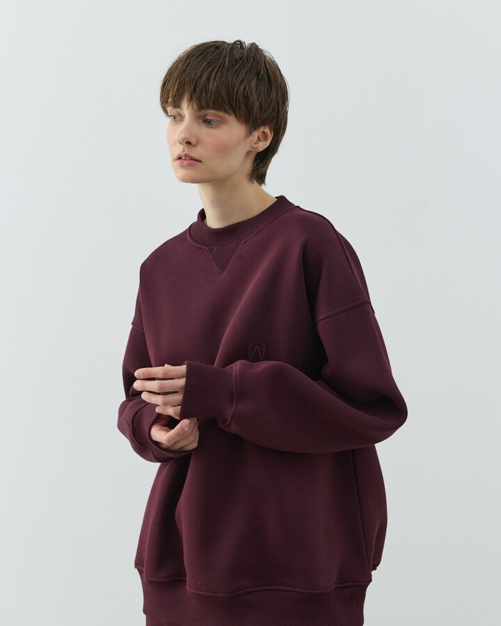 Şardonlu Üç İplik Must Have Sweat Bordo - Aybikestil (1)