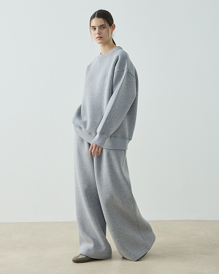 Şardonlu Üç İplik Must Have Sweat Gri Melanj - (1)