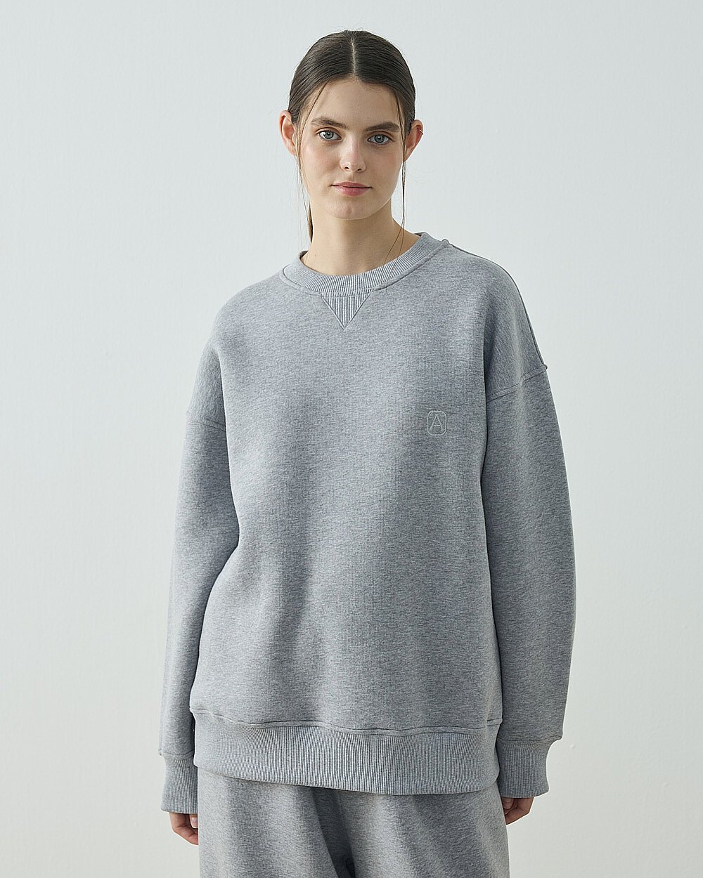 Şardonlu Üç İplik Must Have Sweat Gri Melanj - 