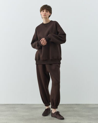 Şardonlu Üç İplik Paçası Lastikli Jogger Eşofman Altı Acı Kahve - Aybikestil (1)