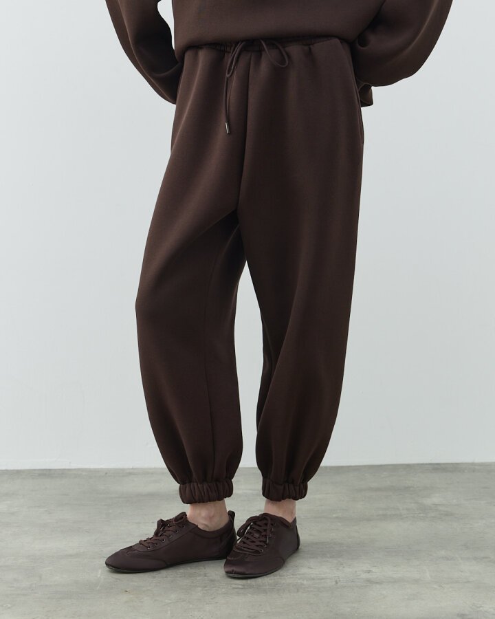 Şardonlu Üç İplik Paçası Lastikli Jogger Eşofman Altı Acı Kahve