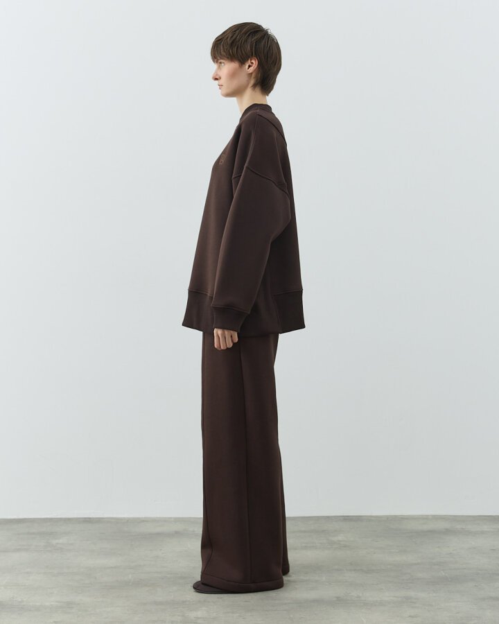 Şardonlu Üç İplik Straight Fit Nervürlü Eşofman Altı Acı Kahve - Aybikestil (1)