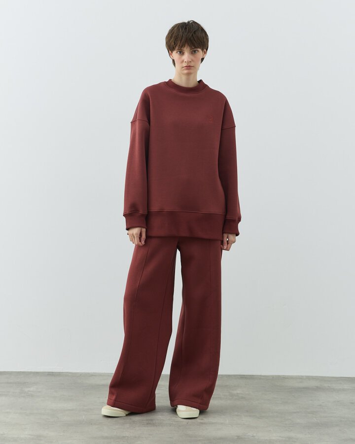 Şardonlu Üç İplik Straight Fit Nervürlü Eşofman Altı Terra Cotta - Aybikestil (1)