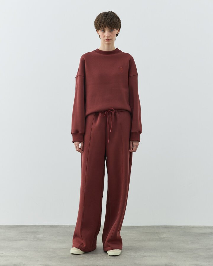 Şardonlu Üç İplik Straight Fit Nervürlü Eşofman Altı Terra Cotta - Aybikestil (1)