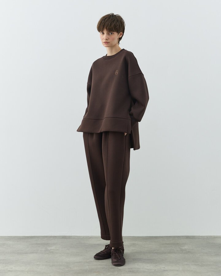 Şardonlu Üç İplik Yırtmaçlı Sweat Bluz Acı Kahve - Aybikestil (1)