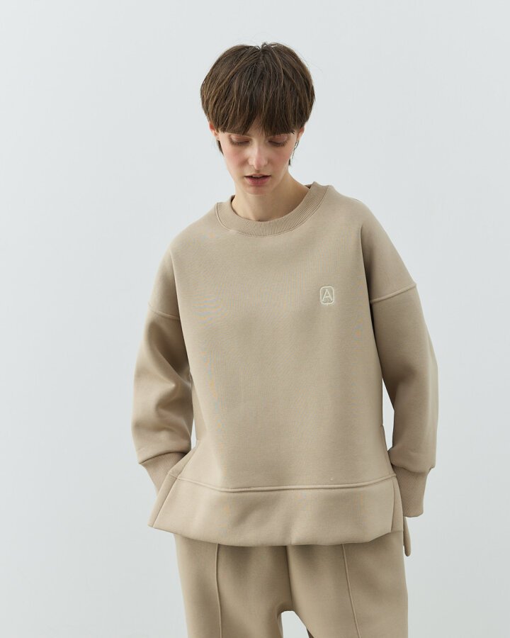 Şardonlu Üç İplik Yırtmaçlı Sweat Bluz Taş - Aybikestil (1)