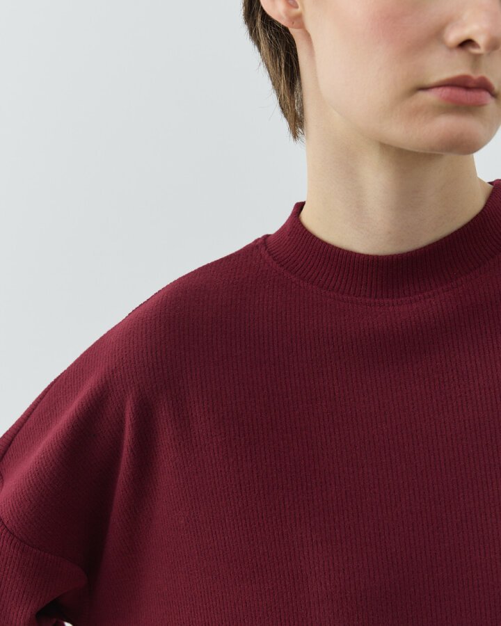 Selanik Fitilli Örme Jogger Takım Bordo - Aybikestil (1)