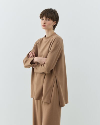 Selanik Fitilli Örme Relax Takım Camel 