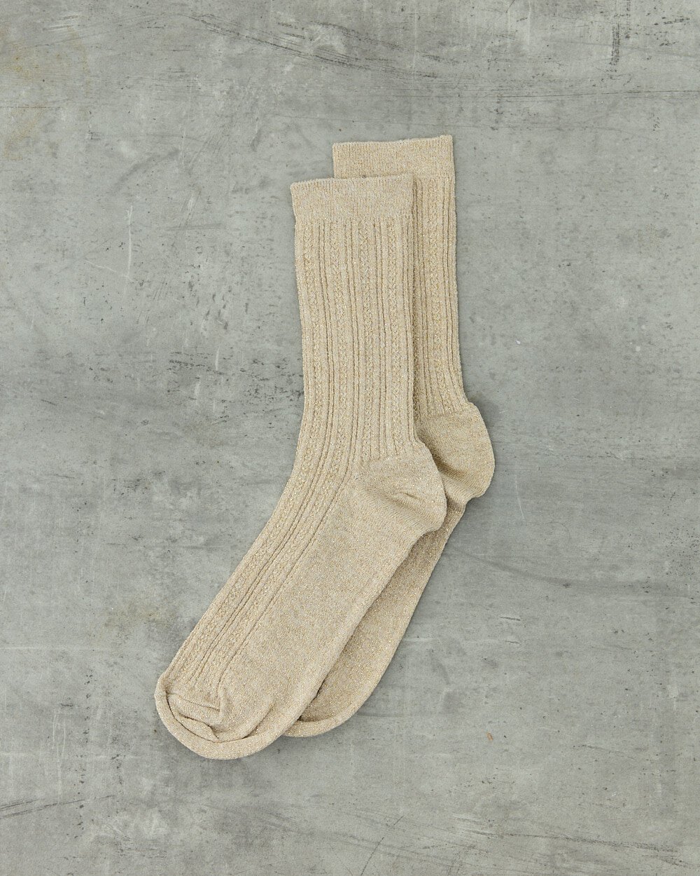 Simli Fitilli Çorap Gold - 