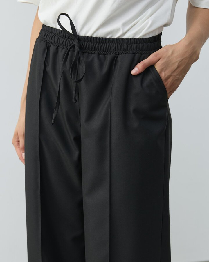 Straight Fit Nervürlü Pantolon Siyah - Aybikestil (1)