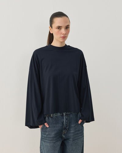 Süprem Crop Kimono Kısa Bluz Lacivert 