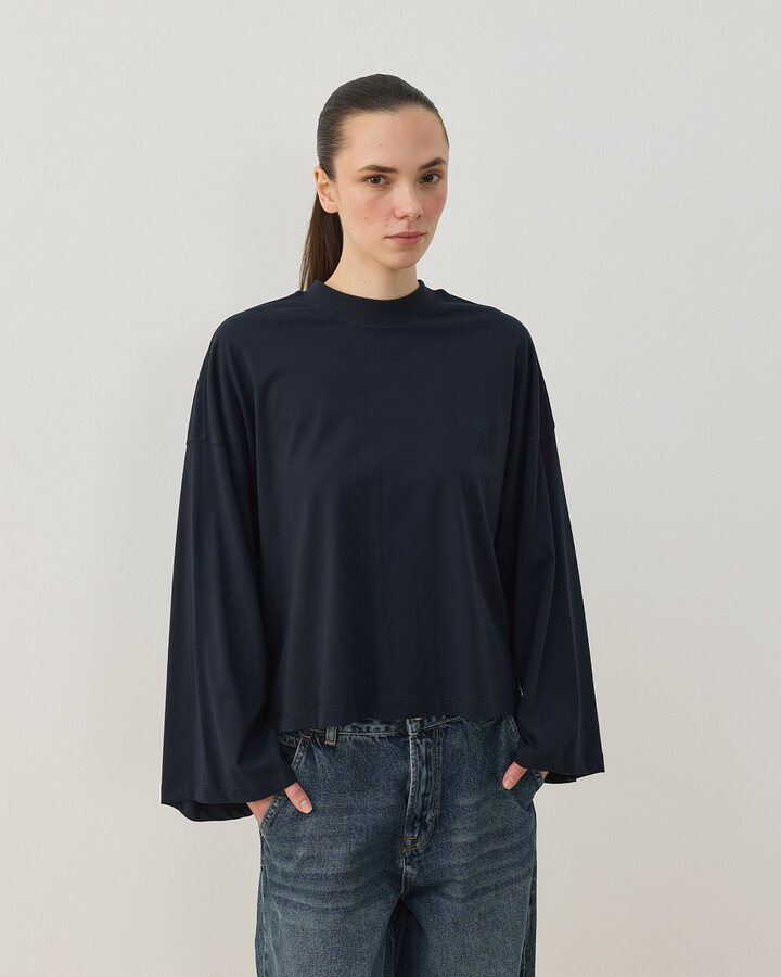 Süprem Crop Kimono Kısa Bluz Lacivert