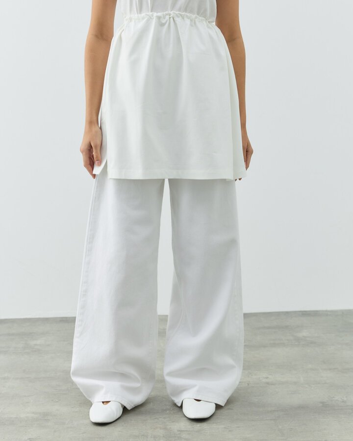 Süprem Fonksiyonel Yırtmaçlı İçlik Etek Ekru - Aybikestil (1)