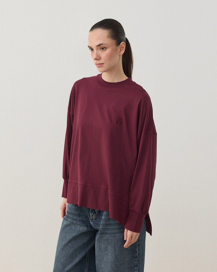 Süprem Fresh Yırtmaçlı Bluz Bordo