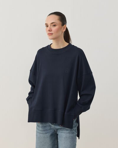 Süprem Fresh Yırtmaçlı Bluz Lacivert 