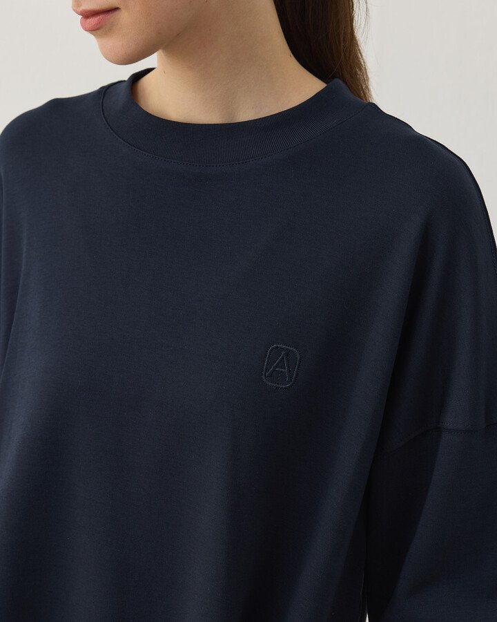 Süprem Fresh Yırtmaçlı Bluz Lacivert