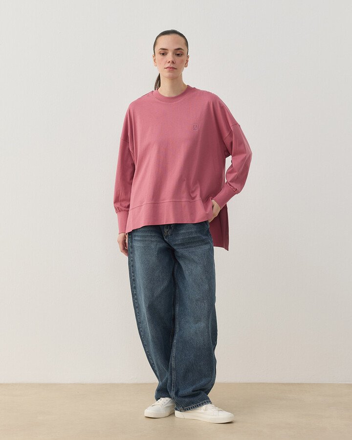 Süprem Fresh Yırtmaçlı Bluz Pembe
