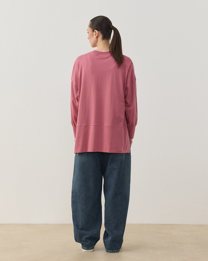 Süprem Fresh Yırtmaçlı Bluz Pembe