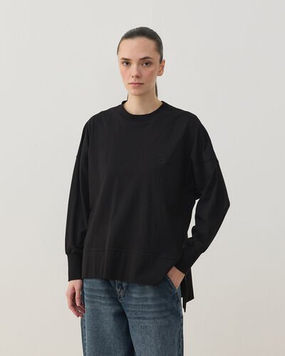 Süprem Fresh Yırtmaçlı Bluz Siyah 