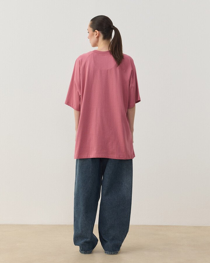 Süprem Over Tshirt Pembe