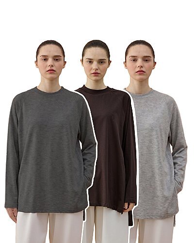 Süprem Relax Bluz 3'Lü Paket Antrasit-Kahve-Gri Melanj 