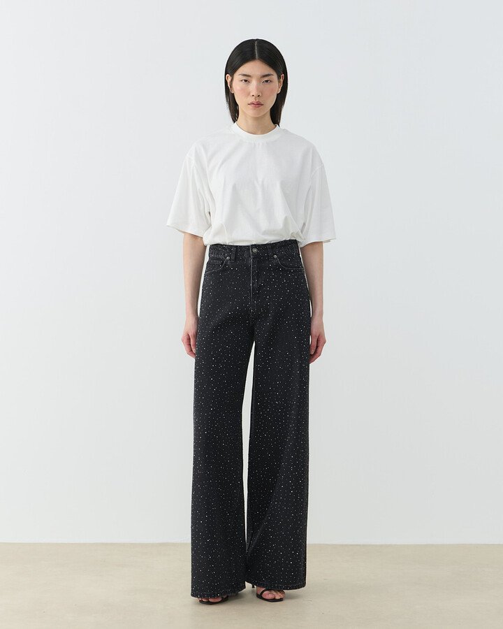 Taşlı Baggy Fit Jean Füme