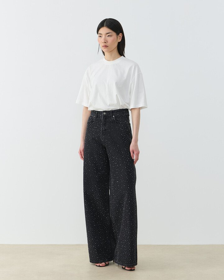 Taşlı Baggy Fit Jean Füme