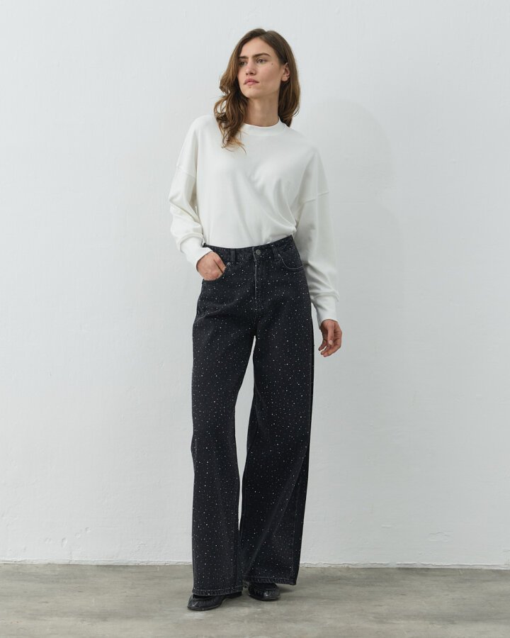 Taşlı Baggy Fit Jean Füme - Aybikestil (1)