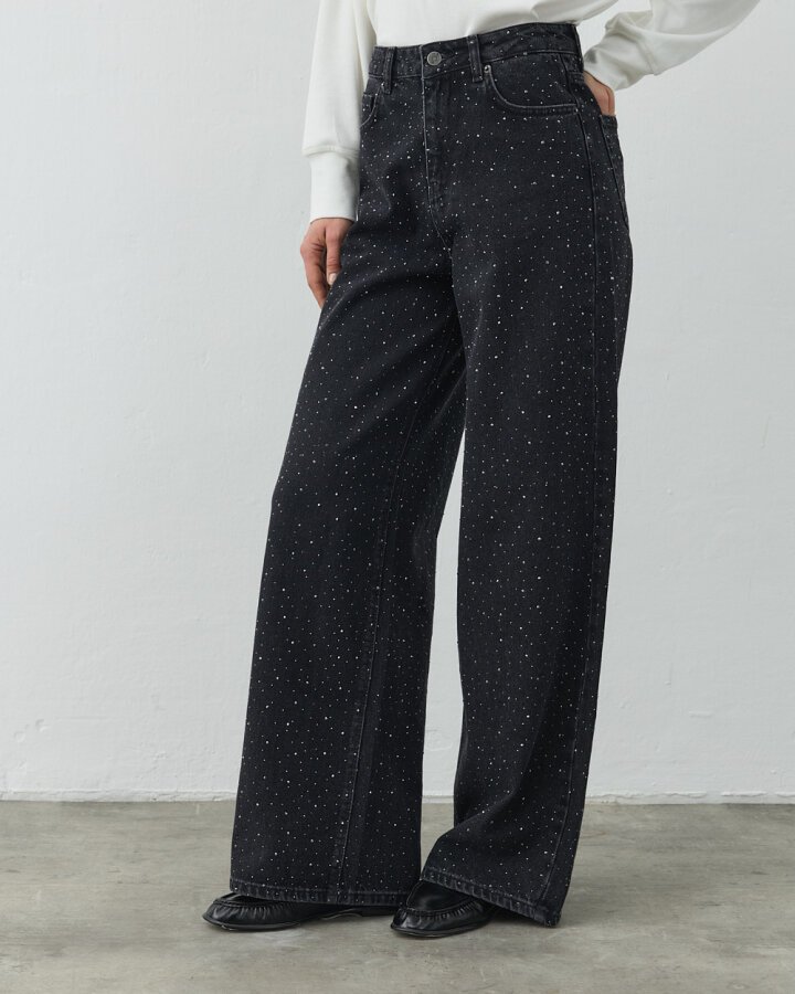 Taşlı Baggy Fit Jean Füme - Aybikestil (1)