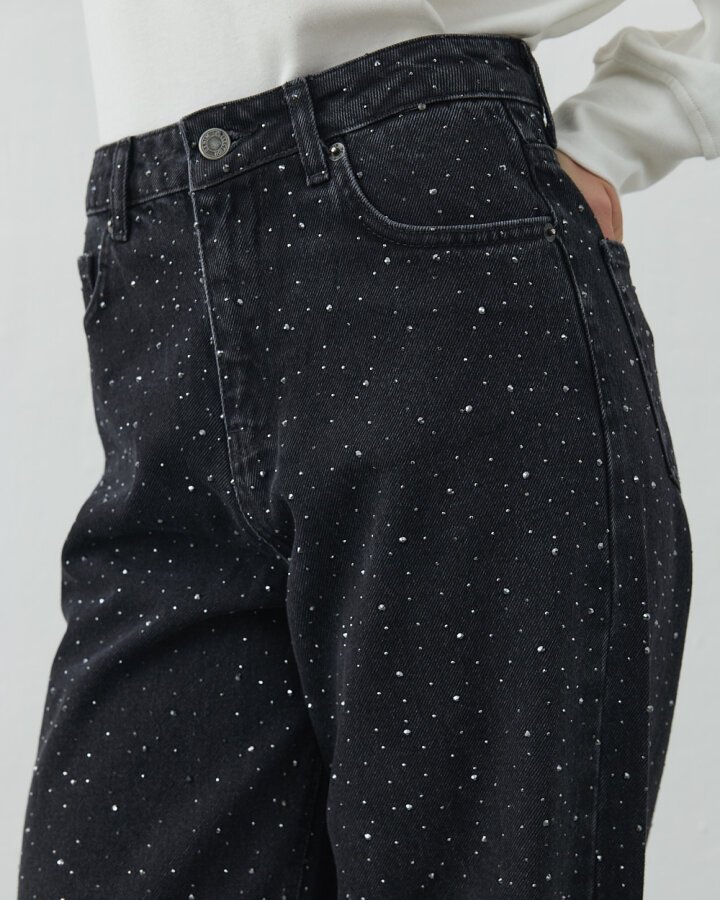 Taşlı Baggy Fit Jean Füme - Aybikestil (1)