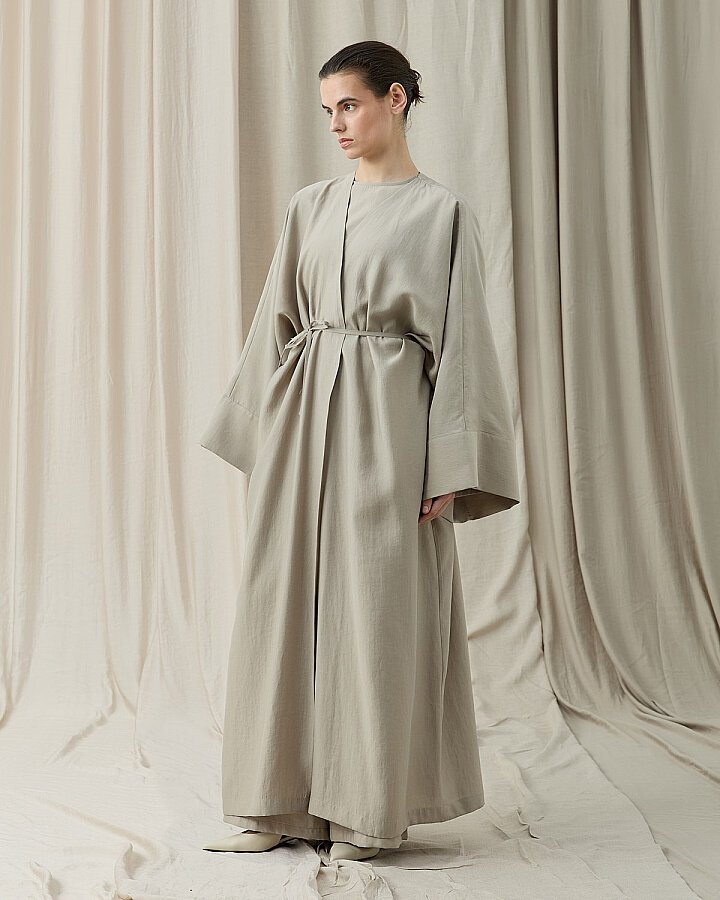Tencel Diamond Kimono Abaya Taş - Aybikestil