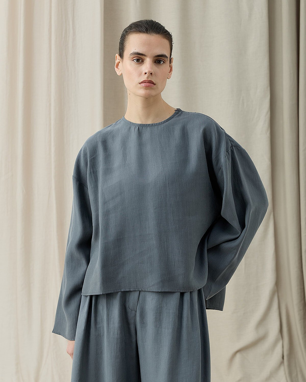 Tencel Yırtmaçlı Must Bluz Nefti - Aybikestil