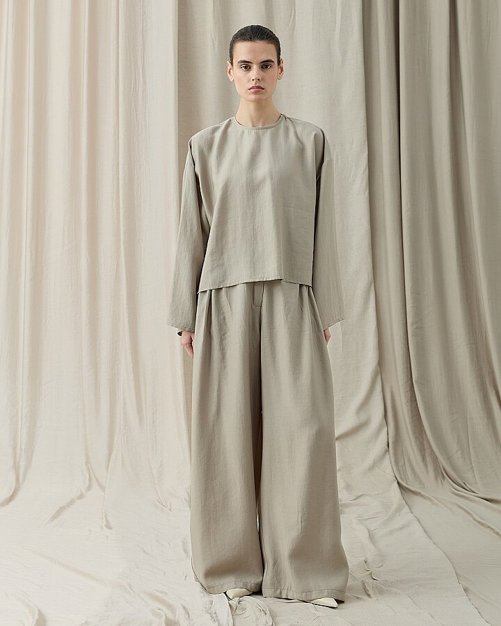 Tencel Yırtmaçlı Must Bluz Taş - Aybikestil (1)