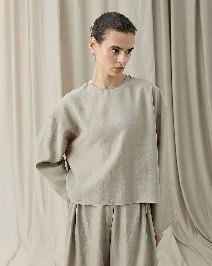 Tencel Yırtmaçlı Must Bluz Taş - Aybikestil (1)