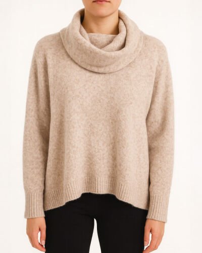 Triko Atkılı Minimal Kazak Bej 